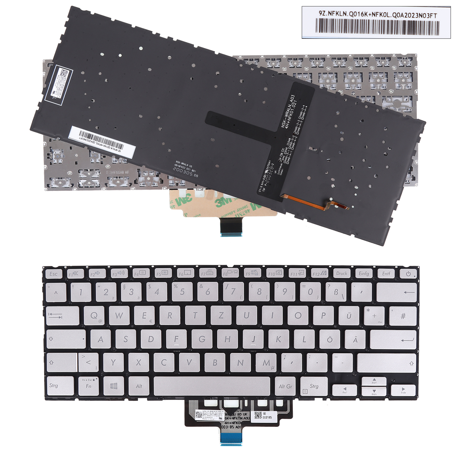 Picture of New Replacement Laptop Keyboard For ASUS ZenBook 14 UX434 UX434F UX434FA UX434FL UX434FLC ICE-SILVER(Backlit win8) GR Layout